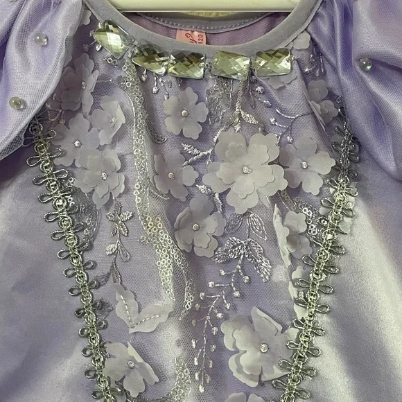 ReliBeauty Girls 5 Beaded Puff Sleeve Princess Sofia the First Costume Dress Up - Picture 6 of 13